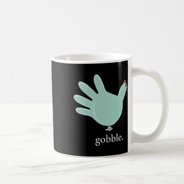 Mug Dinde drôle de gant de gobble infirmière médicale  (Droite)