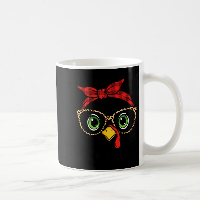 Mug Dinde drôle de Thanksgiving, Lunettes Léopard &amp (Droite)
