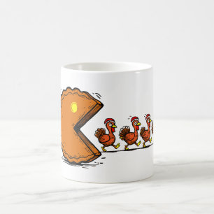 Mug Dinde drôle mangeant une tarte de Thanksgiving, je
