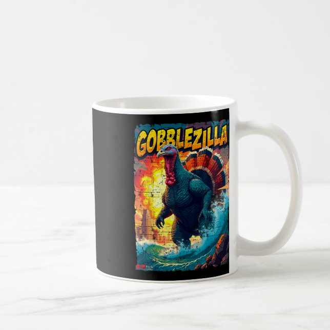 Mug Dinde Gobblezilla drôle de jour de Thanksgiving vi (Droite)