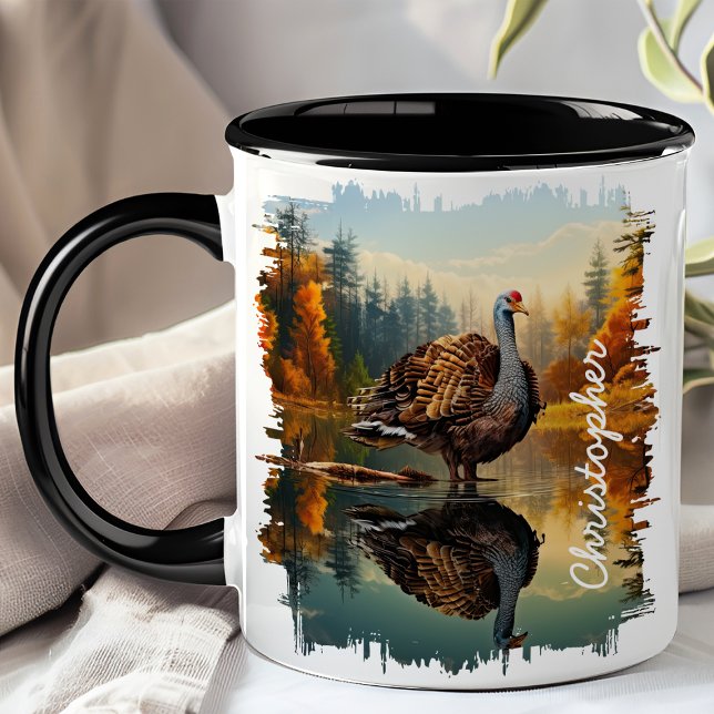 Mug Dinde par réflexion du lac d'Automne (Créateur téléchargé)