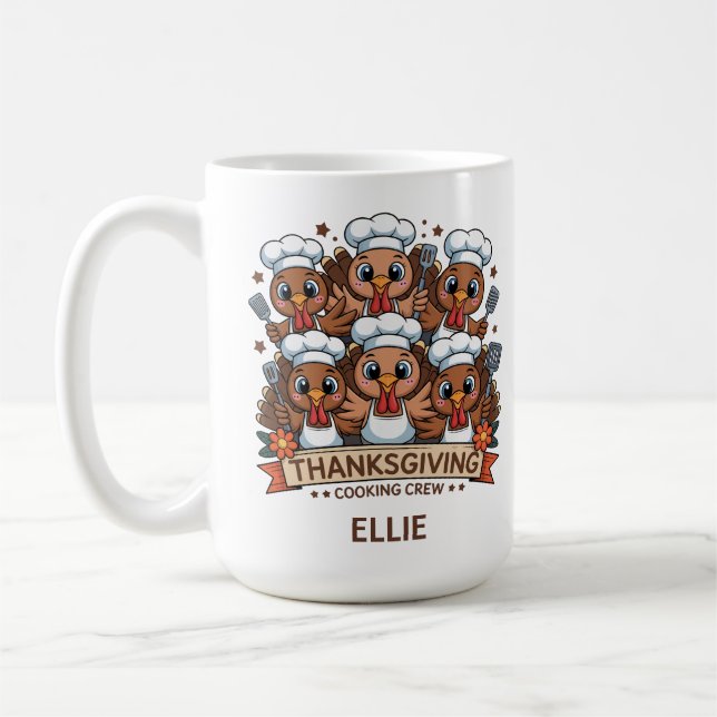 Mug Dindes de l'équipe de cuisine de Thanksgiving (Gauche)