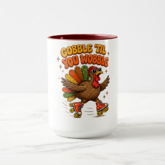 Mug Dindon à patins à roulettes de Thanksgiving Gobble