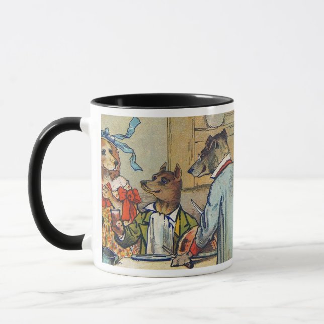 Mug Dîner de chien victorien Dress Doggy (Gauche)