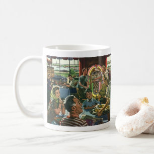 Mug Dîner de famille vintage dans un diner avec un juk