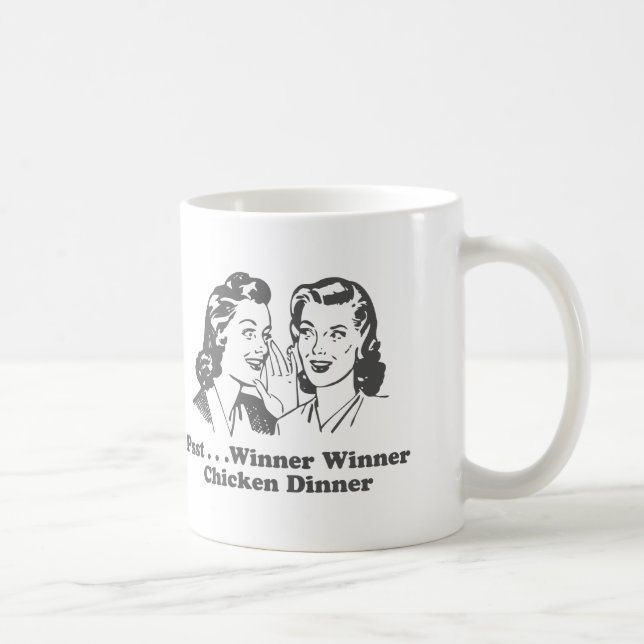 Mug Dîner de poulet de gagnant de gagnant drôle (Droite)