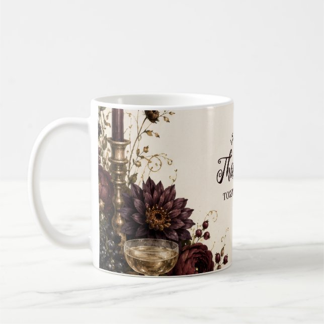 Mug Dîner de Thanksgiving aux chandelles d'ambiance (Gauche)
