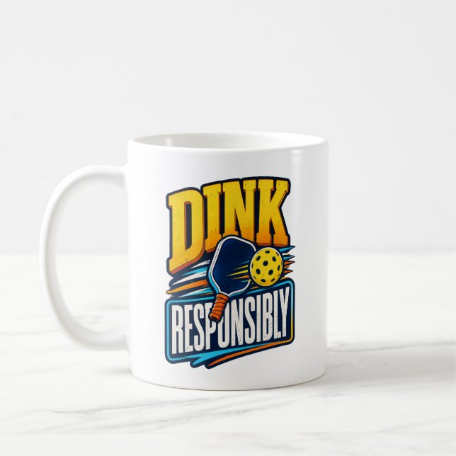 Mug Dink de manière responsable Retro Pickleball Sport (Gauche)