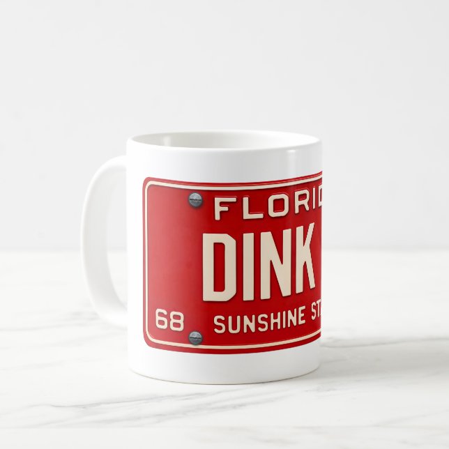 Mug Dink It Pickleball Fan | Retro FL License Plate (Devant gauche)