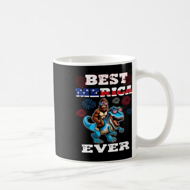 Mug Dino Bigfoot 4 juillet 1776 Garçons Drapeau Améric (Droite)