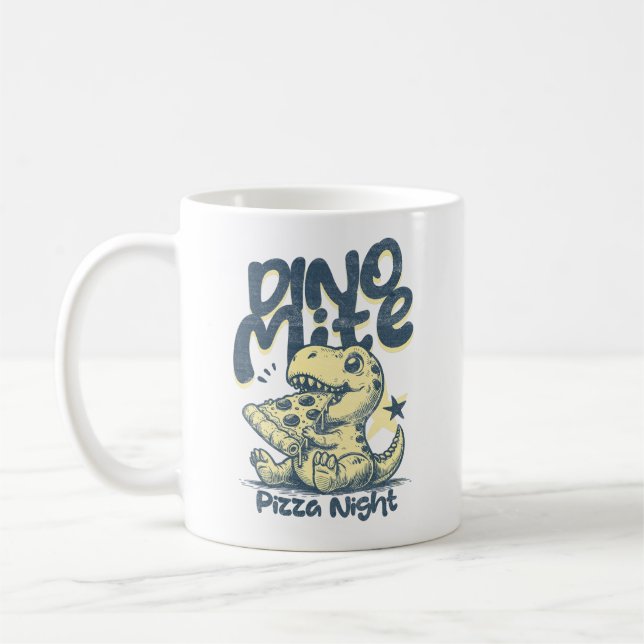 Mug Dino Mite Soirée Pizza Art Mignon (Gauche)