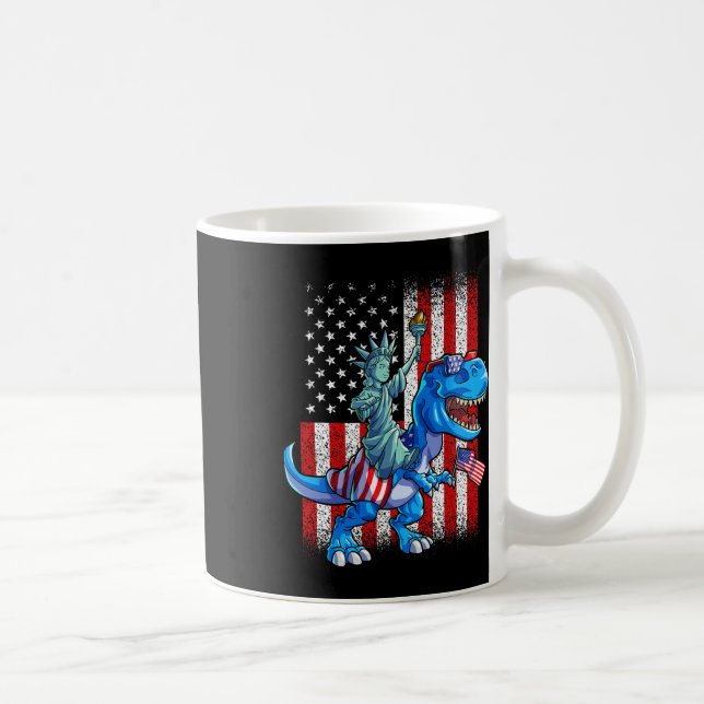 Mug Dino Statue De La Liberté 4 juillet Chemises Garço (Droite)