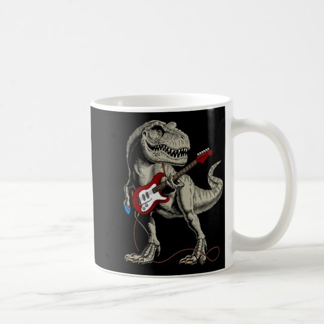 Mug Dinosaur Acoustic Electric B Guitar Player  (Droite)