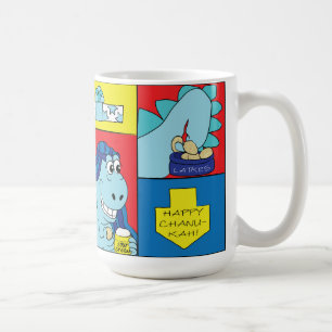 Mug Dinosaur Latke Hanukkah Joyeux Chanouka