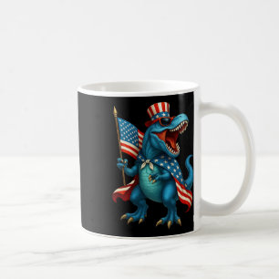 Mug Dinosaur T Rex Rugissant Drapeau Américain 4 Juill