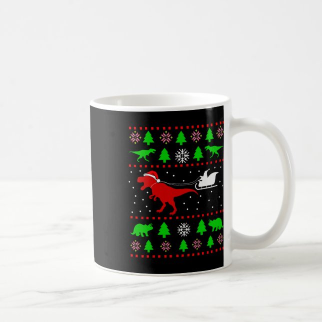 Mug Dinosaur Ugly Christmas Sweater For Adults Kids  (Droite)