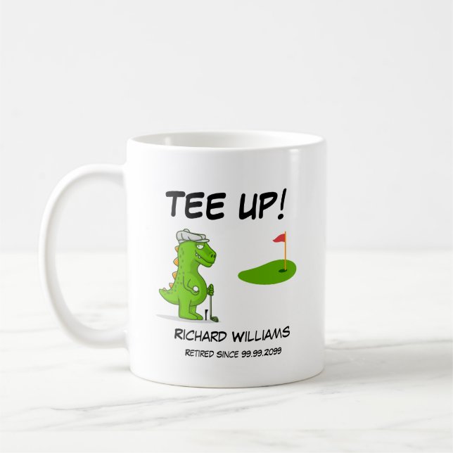 Mug Dinosaure de golf à la retraite (Gauche)