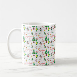 Mug dinosaure de Noël et bonhomme de neige
