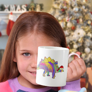 Mug Dinosaure de Noël portant un chapeau de Père Noël