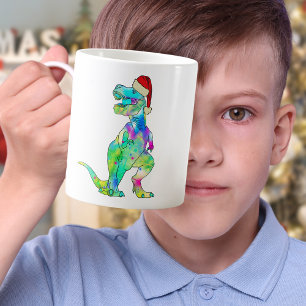 Mug Dinosaure de Noël T-Rex Père Noël