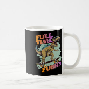 Mug Dinosaure de skateboard funky drôle à plein temps 