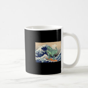 Mug Dinosaure drôle, T Rex surfant, Art de dinosaure, 