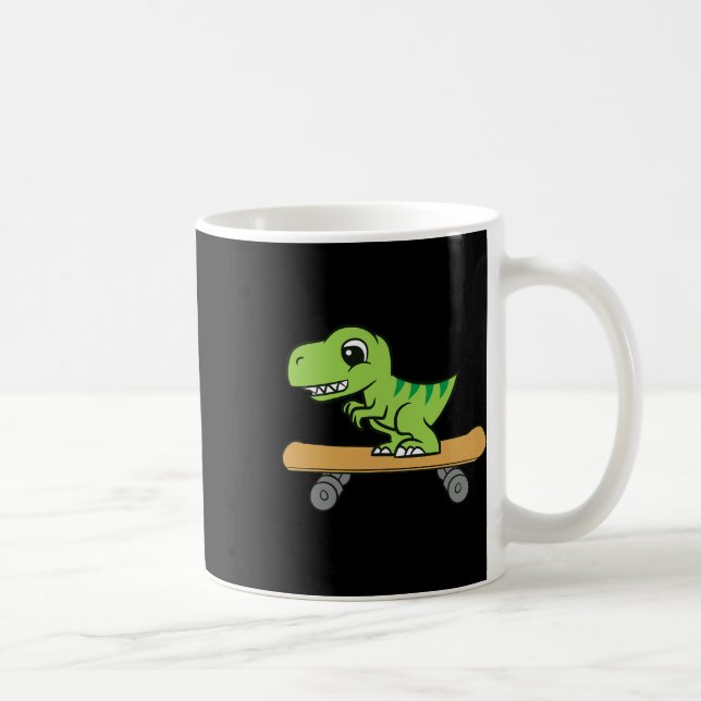Mug Dinosaure en skateboard Mignon Dinosaure de skateb (Droite)