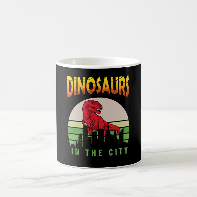 Mug Dinosaure en ville | Conception de dinosaure (Centre)