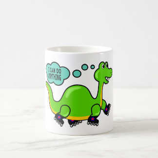 Mug Dinosaure frais de bande dessinée patinant au