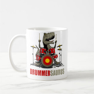Mug Dinosaure jouant de la batterie Musicien T Rex Dru