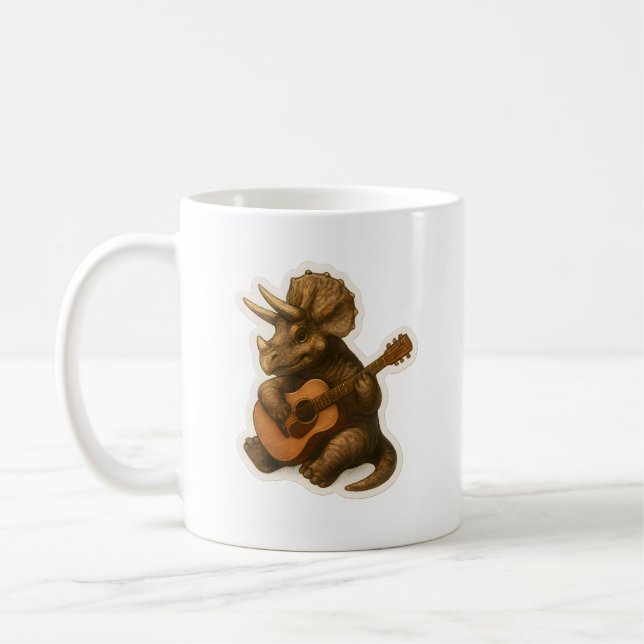 Mug Dinosaure Jouer Guitare (Gauche)