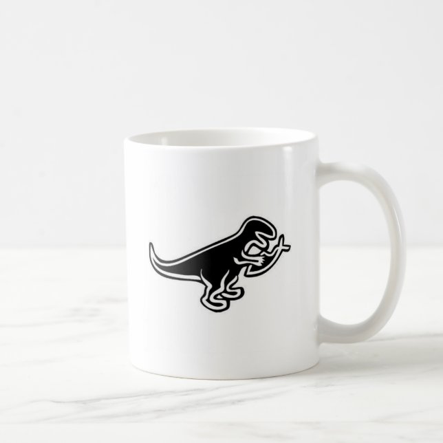 Mug Dinosaure mangeant des poissons de Jésus (Droite)