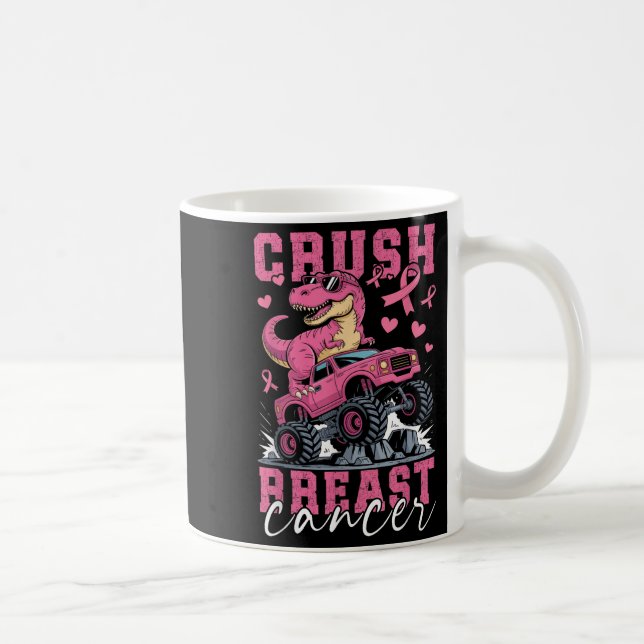 Mug Dinosaure Monster Camion Pink Ribbon Crush Breast  (Droite)