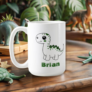 Mug Dinosaure Nom personnalisé Drôle mignon