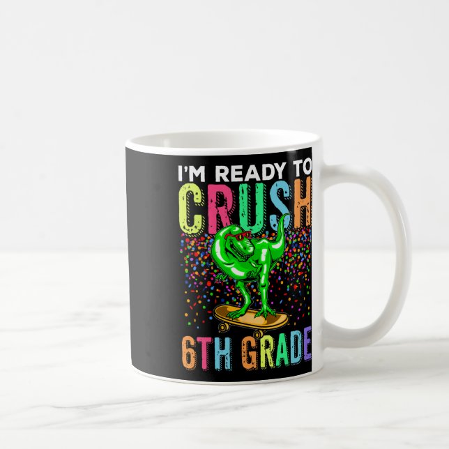 Mug Dinosaure Premier Jour D'école 6e Skateboardi (Droite)