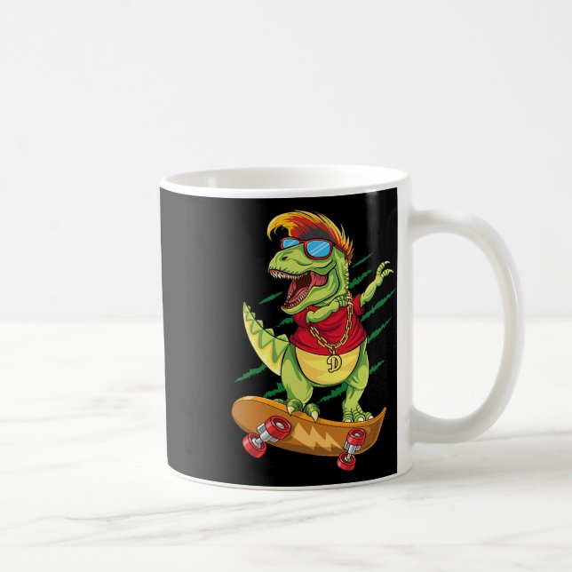 Mug Dinosaure skater cool planche à roulettes Dabbing  (Droite)