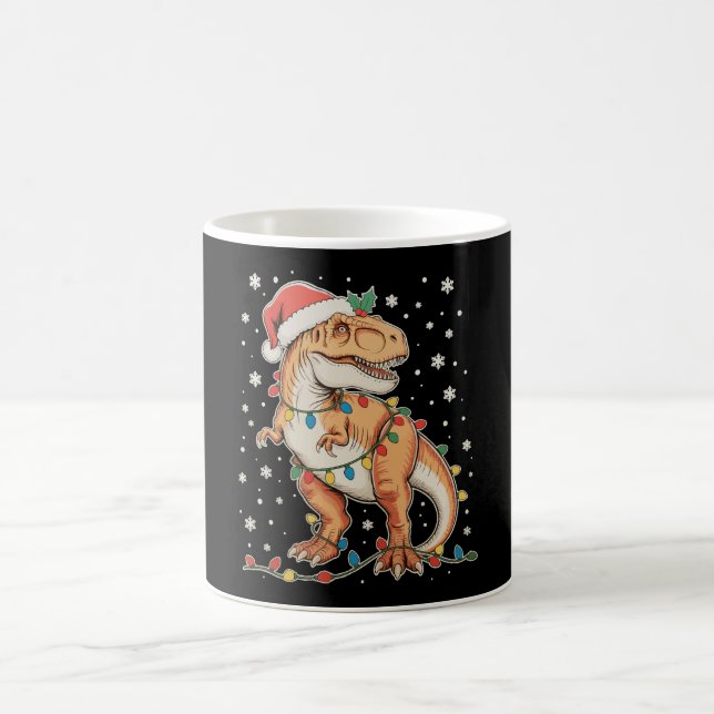 Mug Dinosaure T Rex Noël Dinosaure Lumières de Noël Va (Centre)
