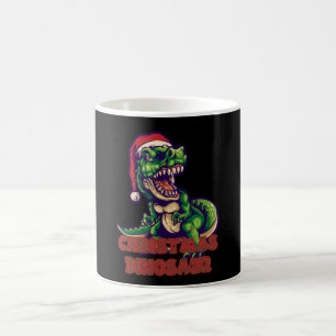 Mug Dinosaure vert de Noël   Design de dinosaure