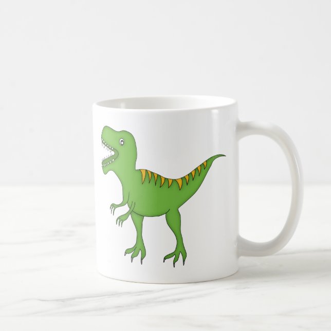 Mug Dinosaure vert de T-Rex+Personnalisez le nom de (Droite)
