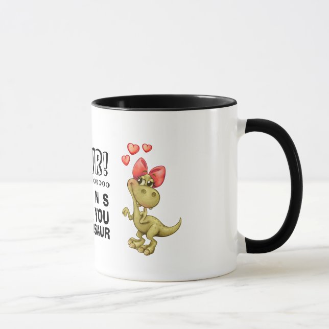 Mug Dinosaures amusants Cadeau de la Saint Valentin (Droite)