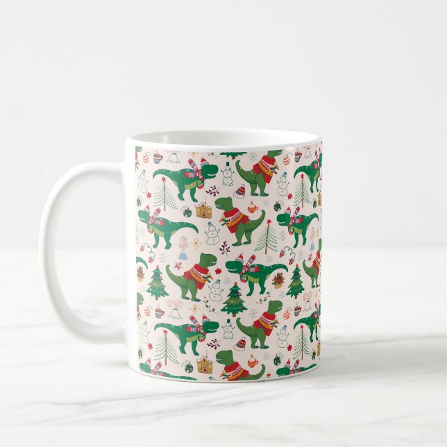 Mug Dinosaures dans Sweaters Motif de Noël (Gauche)