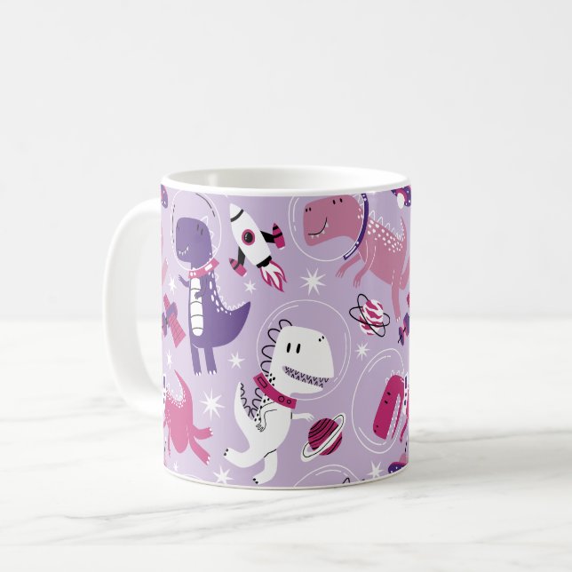 Mug Dinosaures de l'espace, Dinosaures mignons, Étoile (Devant gauche)