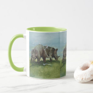 Mug Dinosaures vintages, Centrosaurus pâturage dans la