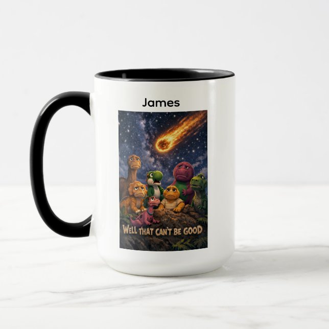 Mug Dinosaurs Looking Up at Incoming Meteor (Gauche)