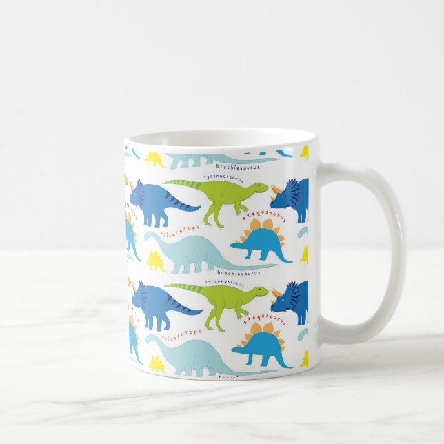 Mug Dinosuar Designs Blue et vert Motif Dino Cadeaux (Droite)