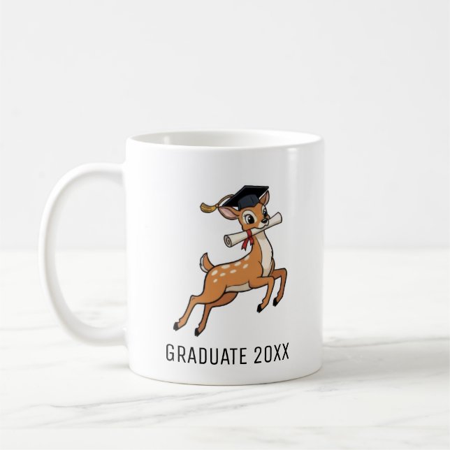 Mug Diplômé Cerf Personnalisé (Gauche)