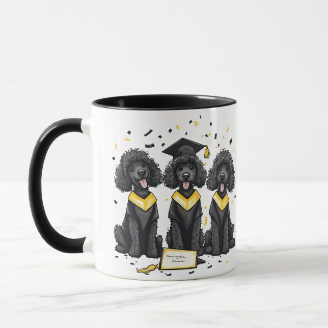 Mug Diplôme Chiens de caniche standard (Gauche)