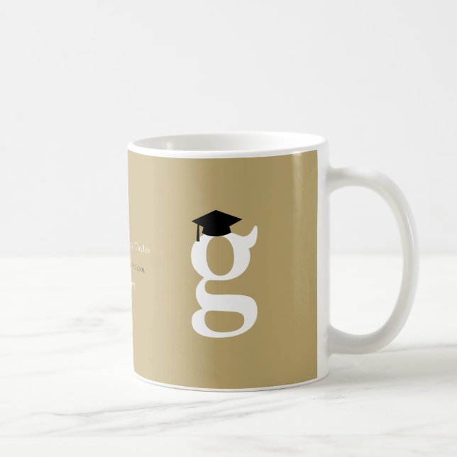 Mug Diplômé Classique Monogramme 'G' Mortier Minimalis (Droite)