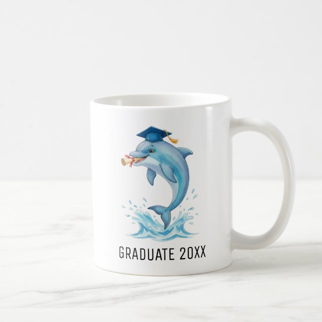 Mug Diplômé Dauphin Personnalisé (Droite)