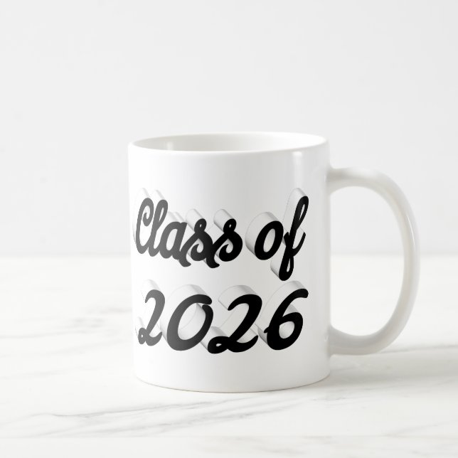 Mug Diplômé de 2026 écriture noire remise des diplômes (Droite)